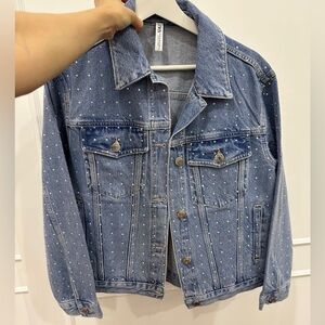 Zara Rhinestone Denim Jacket